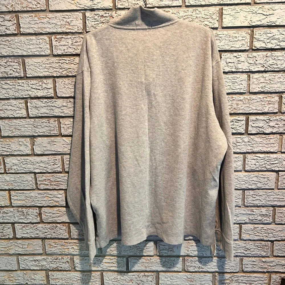 Polo Ralph Lauren Mens XXL Estate Rib Quarter Zip Pullover Heather Grey Cotton